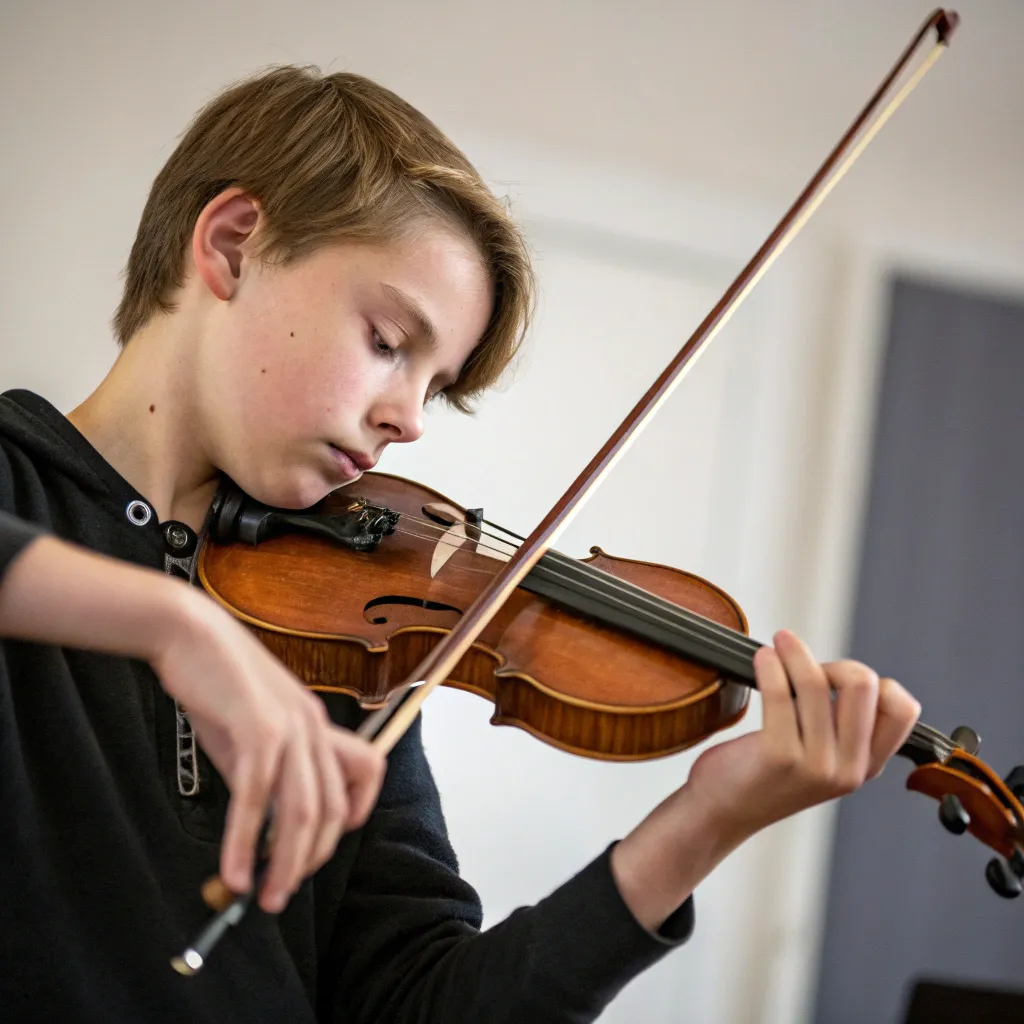 teenager with violin
